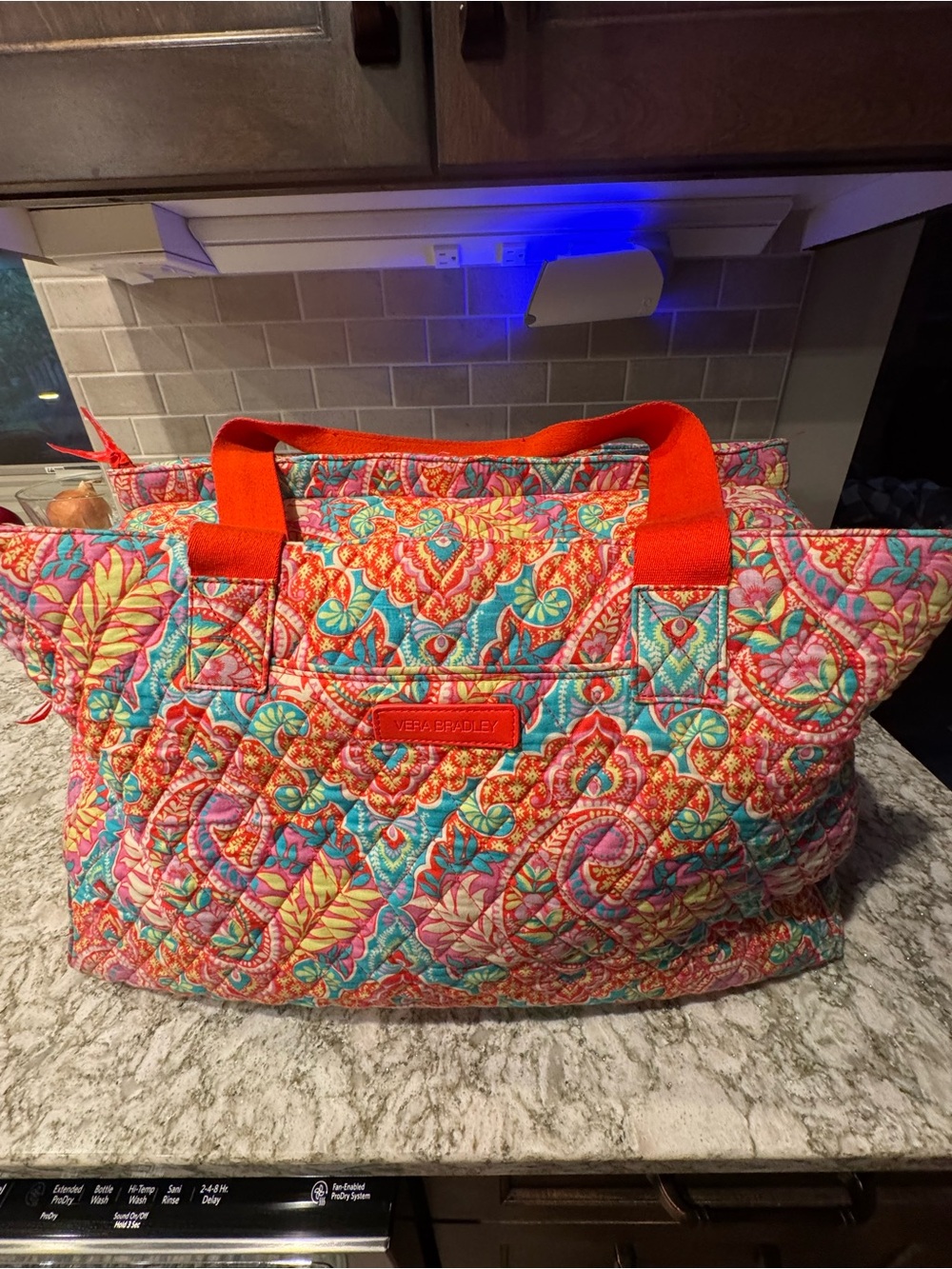 Vera Bradley Coral Multi Quilted Tote Bag